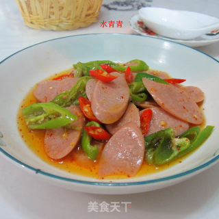 双椒肉花肠的做法步骤：8