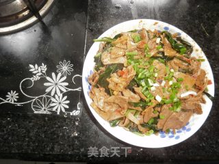 猪肝炒血皮菜的做法步骤：8