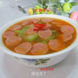 肉花肠丝瓜汤的做法步骤：10