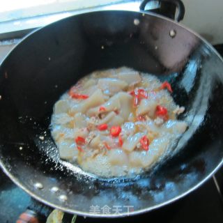 肉片蘑芋豆腐的做法步骤：8
