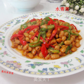 双椒炒黄豆的做法步骤：8