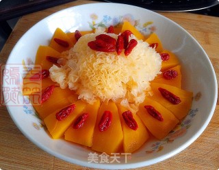 冰糖银耳蒸南瓜的做法步骤：7