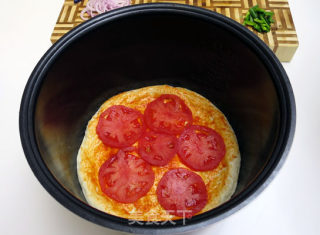 鲜虾芝士pizza（电饭煲版）的做法步骤：7