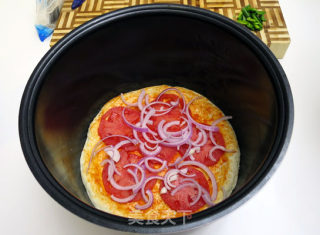 鲜虾芝士pizza（电饭煲版）的做法步骤：8