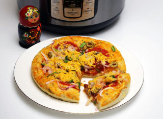 鲜虾芝士pizza（电饭煲版）的做法步骤：13