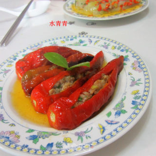 红辣椒酿肉的做法步骤：10