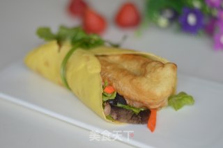牛肉油条被蛋卷的做法步骤：10