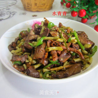 咸豆角炒鸭杂的做法步骤：12