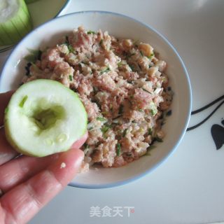 煎丝瓜酿肉的做法步骤：4