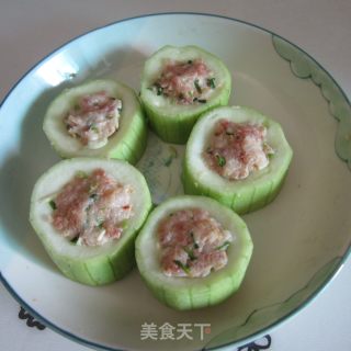 煎丝瓜酿肉的做法步骤：6