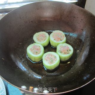 煎丝瓜酿肉的做法步骤：7