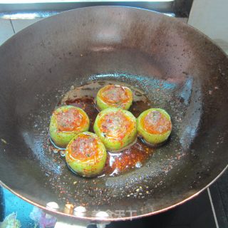 煎丝瓜酿肉的做法步骤：11