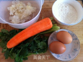 胡萝卜香菜鸡蛋饼的做法步骤：1