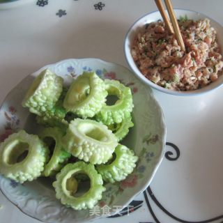 香煎苦瓜盅的做法步骤：3