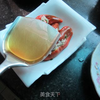 蒸酿红辣椒的做法步骤：9