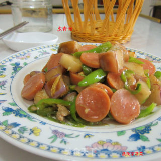 茄子炒火腿的做法步骤：8