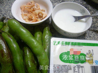 开洋蚕豆豆腐羹的做法步骤：1
