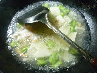 开洋蚕豆豆腐羹的做法步骤：7