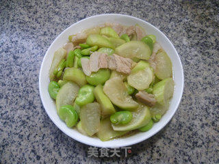 五花肉蚕豆炒夜开花的做法步骤：15
