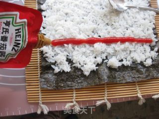 番茄酱版寿司的做法步骤：6