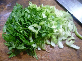 肉丝青菜炒千张的做法步骤：2