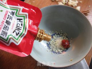 茄汁炒藕带的做法步骤：3