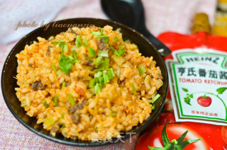 茄汁牛肉炒饭的做法步骤：12