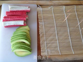 夏季无油烟凉爽晚餐——家庭版简易加州卷的做法步骤：2