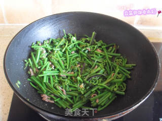 肉丝蕨菜的做法步骤：5