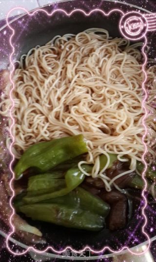 尖椒茄子面的做法步骤：5