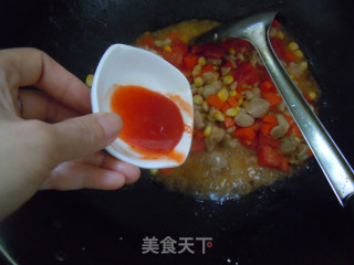 小朋友爱彩色----彩蔬炒鸡丁的做法步骤：9
