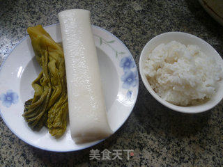 酸菜年糕泡饭的做法步骤：1
