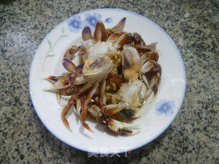 青菜茭白花蟹羹的做法步骤：2