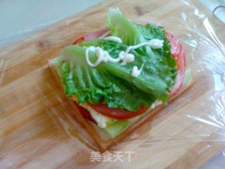 鸡蛋火腿三明治的做法步骤：11