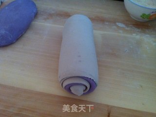 紫甘蓝双色土司的做法步骤：8