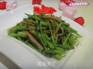 火腿炒茴香的做法步骤：4