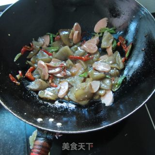 蘑芋豆腐烧火腿的做法步骤：7