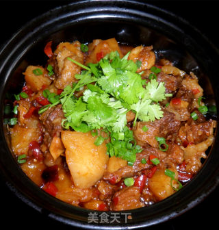 香辣牛腩烧土豆的做法步骤：16