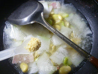 咸肉蚕豆冬瓜汤的做法步骤：10