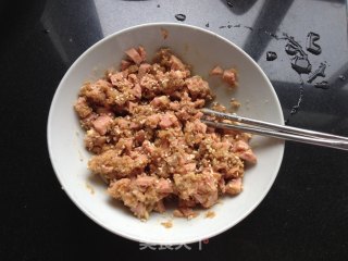肉松火腿排包的做法步骤：3