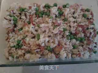 香菇培根焗饭的做法步骤：1