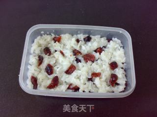 紫米果脯双色饭的做法步骤：4