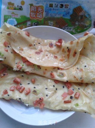 鸡蛋火腿煎饼的做法步骤：7