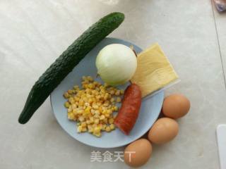 五彩芝心焗饭的做法步骤：1