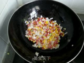 五彩芝心焗饭的做法步骤：6
