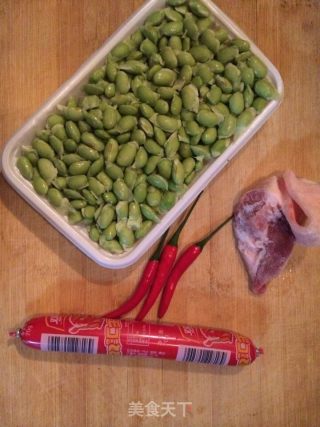 毛豆香肠的做法步骤：1