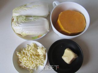 南瓜酱焗娃娃菜的做法步骤：1