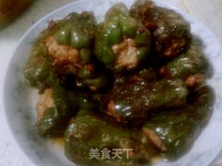 青椒酿肉的做法步骤：7