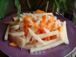 梨丝拌木瓜的做法步骤：10
