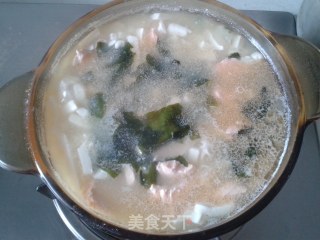 三文鱼味增汤的做法步骤：5